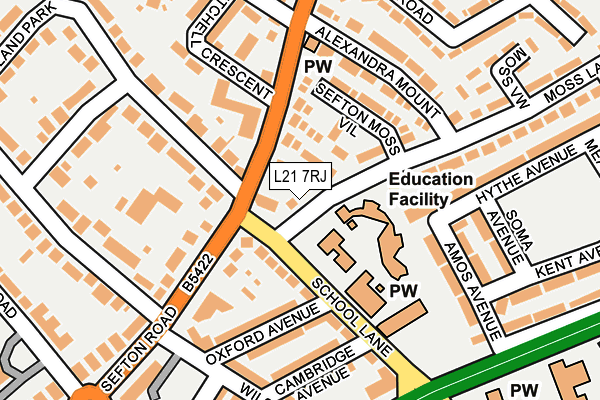 L21 7RJ map - OS OpenMap – Local (Ordnance Survey)