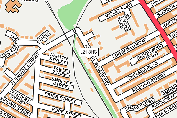 L21 8HG map - OS OpenMap – Local (Ordnance Survey)
