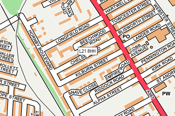 L21 8HH map - OS OpenMap – Local (Ordnance Survey)