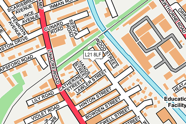 L21 8LF map - OS OpenMap – Local (Ordnance Survey)