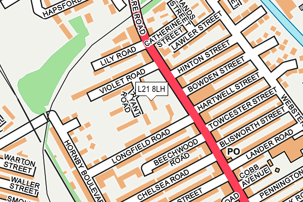 L21 8LH map - OS OpenMap – Local (Ordnance Survey)
