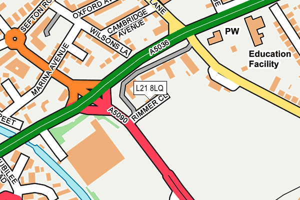 L21 8LQ map - OS OpenMap – Local (Ordnance Survey)