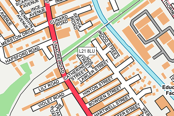 L21 8LU map - OS OpenMap – Local (Ordnance Survey)
