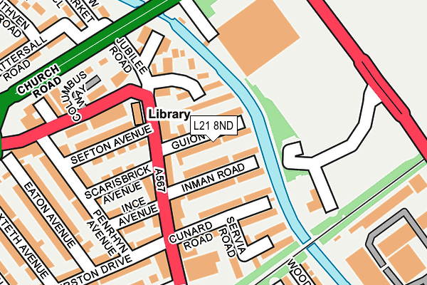 L21 8ND map - OS OpenMap – Local (Ordnance Survey)