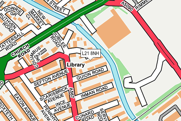L21 8NH map - OS OpenMap – Local (Ordnance Survey)