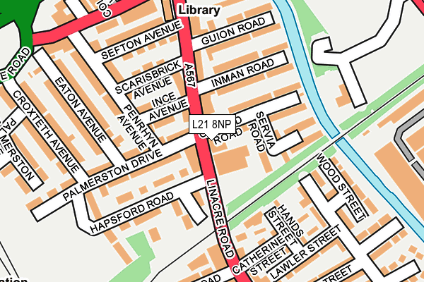 L21 8NP map - OS OpenMap – Local (Ordnance Survey)