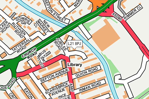 L21 8PJ map - OS OpenMap – Local (Ordnance Survey)