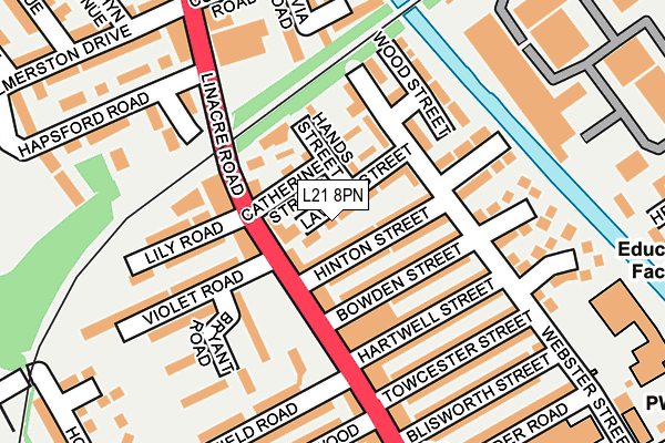 L21 8PN map - OS OpenMap – Local (Ordnance Survey)