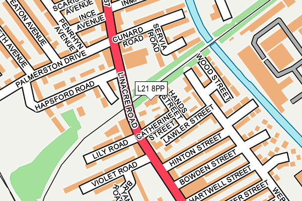 L21 8PP map - OS OpenMap – Local (Ordnance Survey)