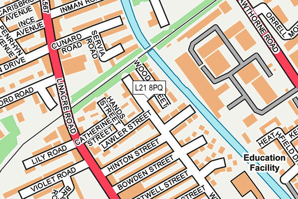 L21 8PQ map - OS OpenMap – Local (Ordnance Survey)