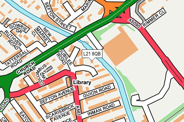 L21 8QB map - OS OpenMap – Local (Ordnance Survey)
