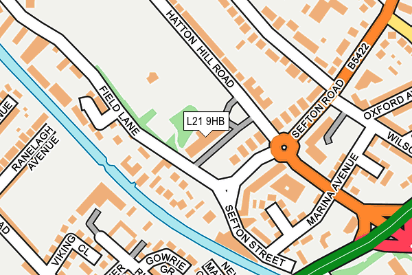 L21 9HB map - OS OpenMap – Local (Ordnance Survey)