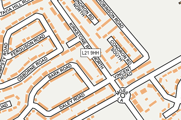 L21 9HH map - OS OpenMap – Local (Ordnance Survey)