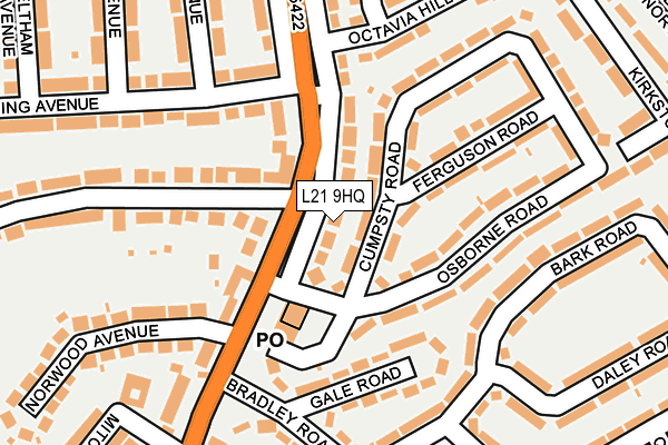 L21 9HQ map - OS OpenMap – Local (Ordnance Survey)