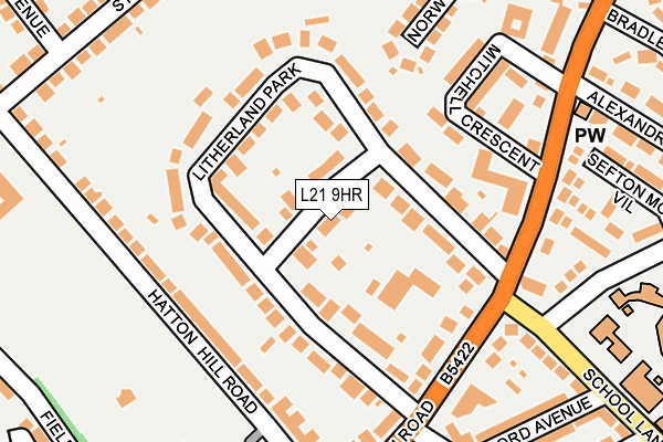 L21 9HR map - OS OpenMap – Local (Ordnance Survey)