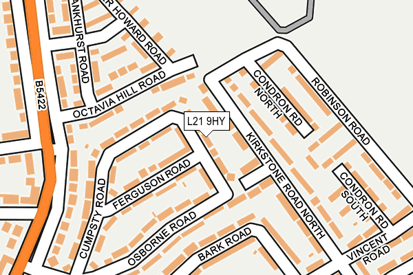 L21 9HY map - OS OpenMap – Local (Ordnance Survey)