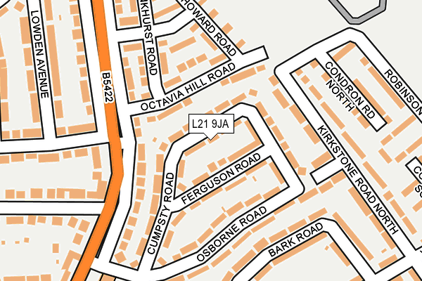 L21 9JA map - OS OpenMap – Local (Ordnance Survey)
