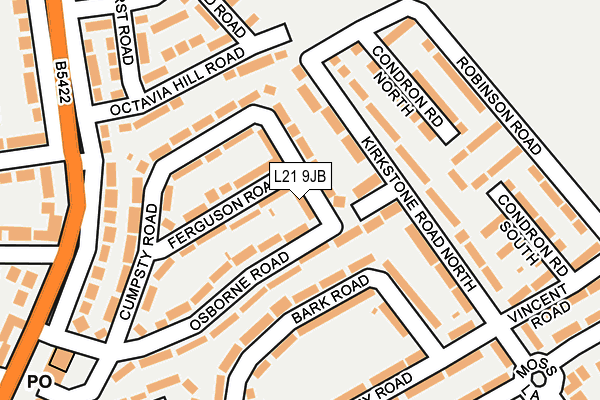 L21 9JB map - OS OpenMap – Local (Ordnance Survey)