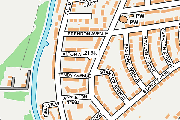 L21 9JJ map - OS OpenMap – Local (Ordnance Survey)