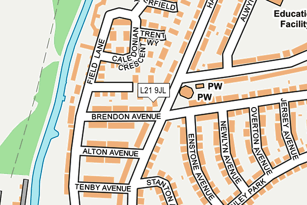 L21 9JL map - OS OpenMap – Local (Ordnance Survey)