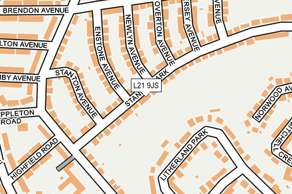 L21 9JS map - OS OpenMap – Local (Ordnance Survey)