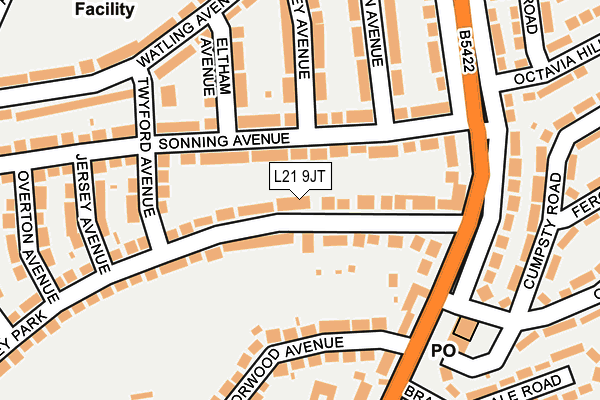 L21 9JT map - OS OpenMap – Local (Ordnance Survey)