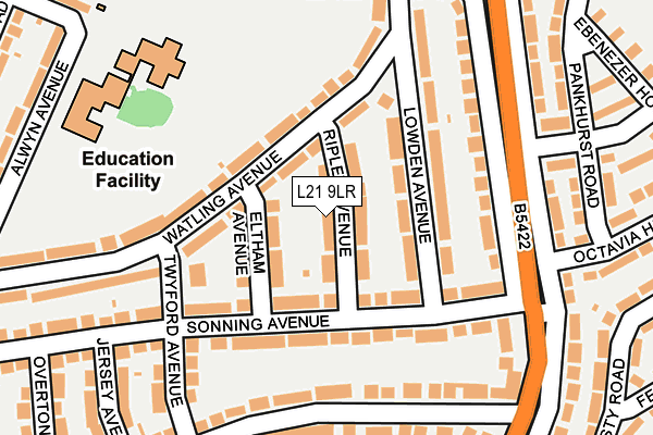 L21 9LR map - OS OpenMap – Local (Ordnance Survey)