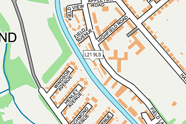 L21 9LS map - OS OpenMap – Local (Ordnance Survey)