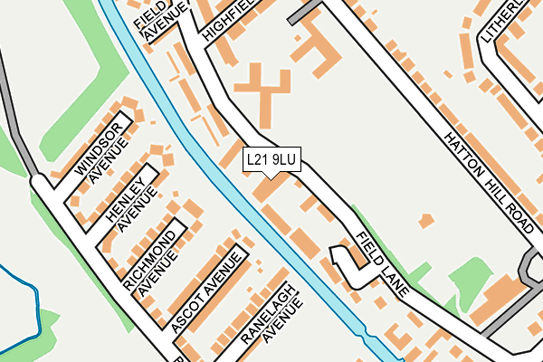 L21 9LU map - OS OpenMap – Local (Ordnance Survey)