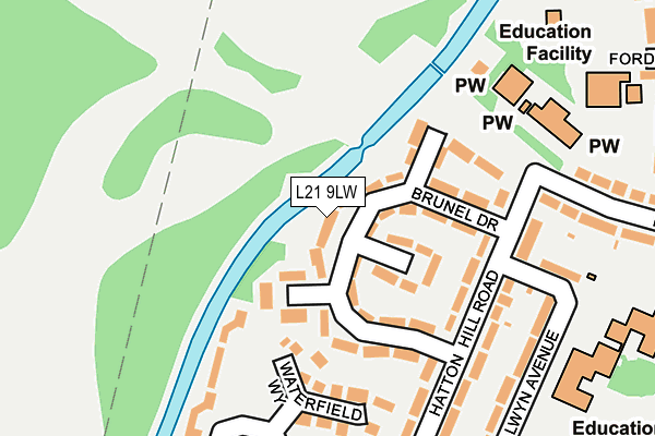 L21 9LW map - OS OpenMap – Local (Ordnance Survey)
