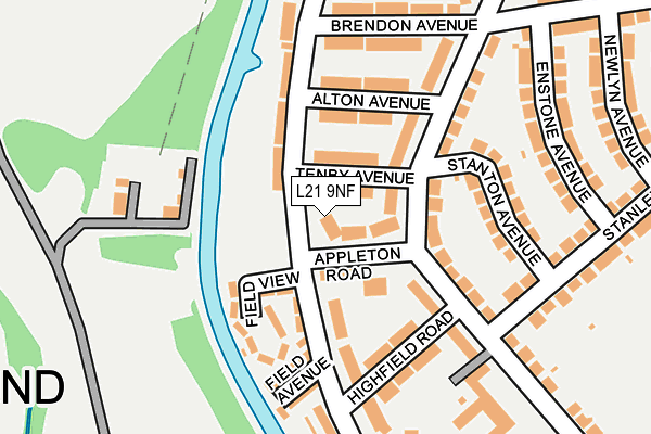 L21 9NF map - OS OpenMap – Local (Ordnance Survey)