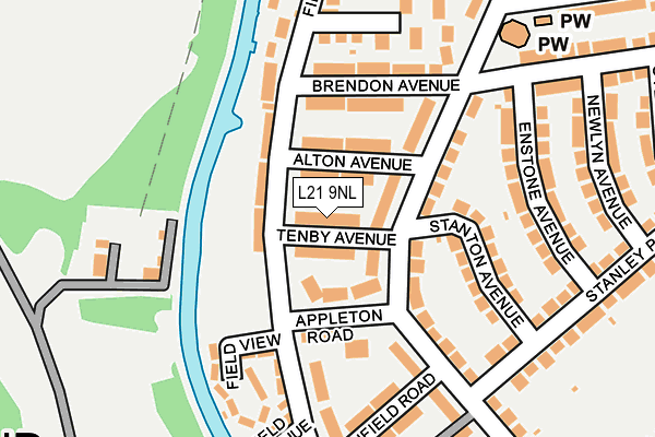 L21 9NL map - OS OpenMap – Local (Ordnance Survey)