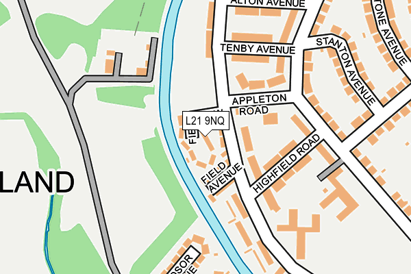 L21 9NQ map - OS OpenMap – Local (Ordnance Survey)