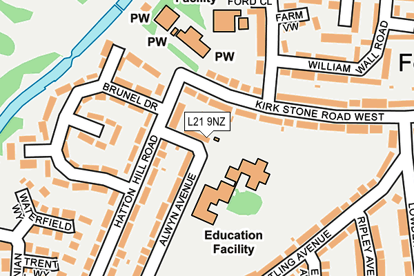 L21 9NZ map - OS OpenMap – Local (Ordnance Survey)