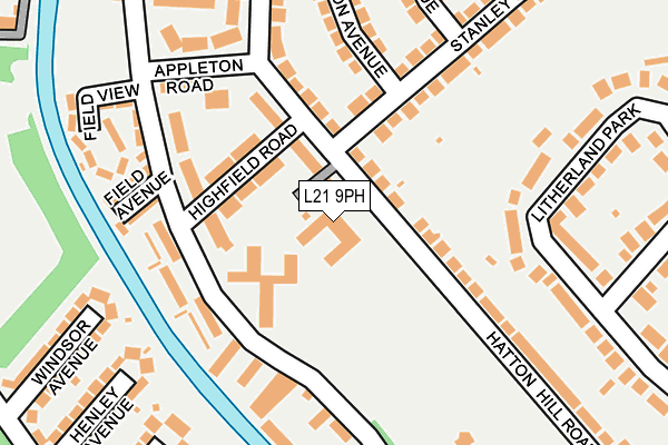L21 9PH map - OS OpenMap – Local (Ordnance Survey)