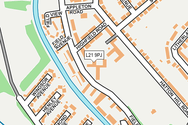 L21 9PJ map - OS OpenMap – Local (Ordnance Survey)