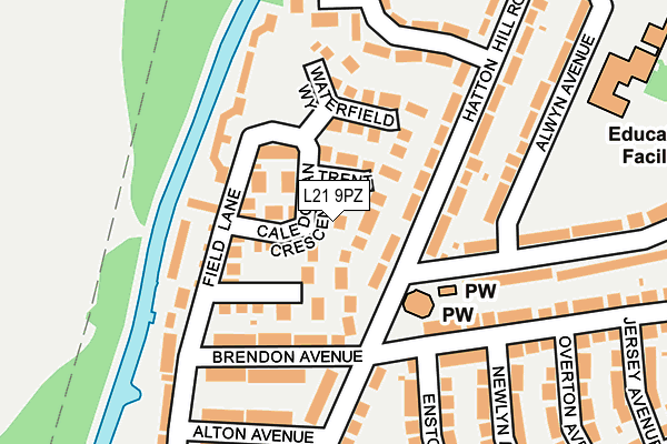 L21 9PZ map - OS OpenMap – Local (Ordnance Survey)