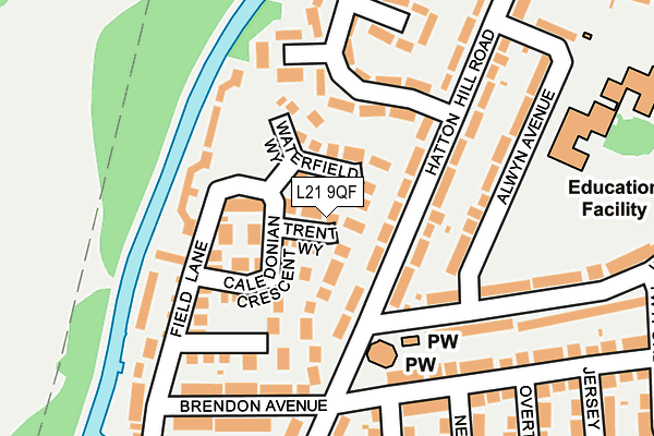 L21 9QF map - OS OpenMap – Local (Ordnance Survey)