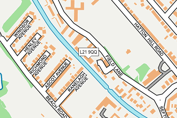L21 9QQ map - OS OpenMap – Local (Ordnance Survey)