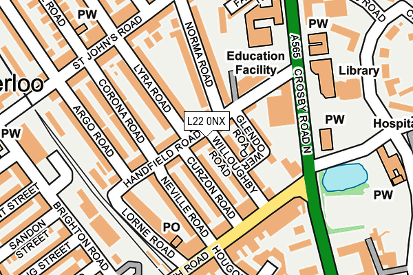 L22 0NX map - OS OpenMap – Local (Ordnance Survey)