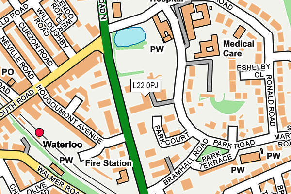 L22 0PJ map - OS OpenMap – Local (Ordnance Survey)