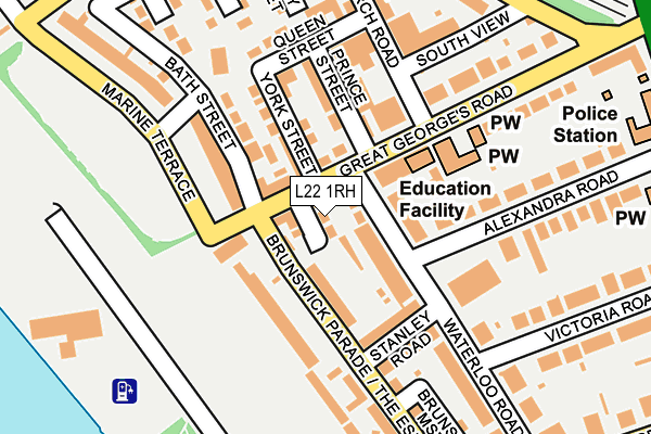 L22 1RH map - OS OpenMap – Local (Ordnance Survey)
