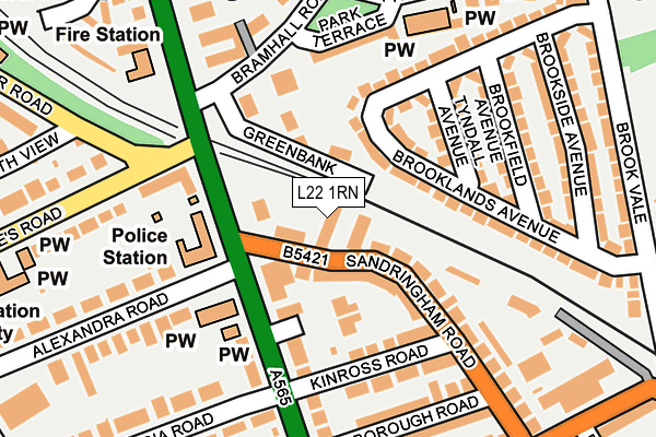 L22 1RN map - OS OpenMap – Local (Ordnance Survey)