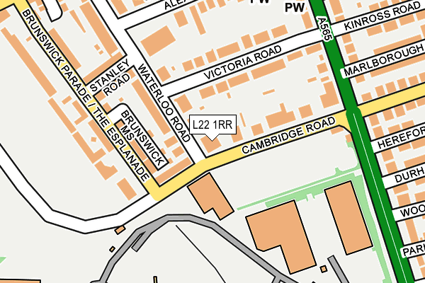 L22 1RR map - OS OpenMap – Local (Ordnance Survey)