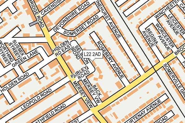 L22 2AD map - OS OpenMap – Local (Ordnance Survey)