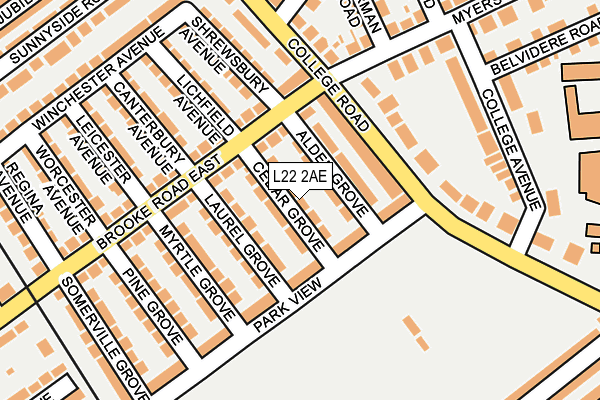 L22 2AE map - OS OpenMap – Local (Ordnance Survey)