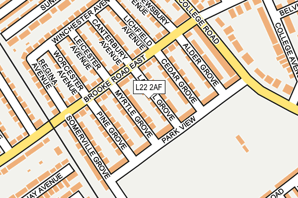 L22 2AF map - OS OpenMap – Local (Ordnance Survey)
