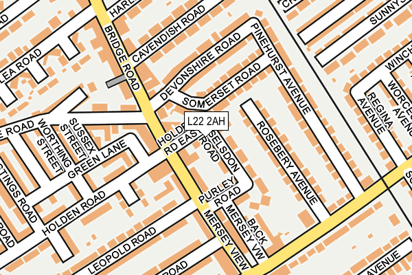 L22 2AH map - OS OpenMap – Local (Ordnance Survey)