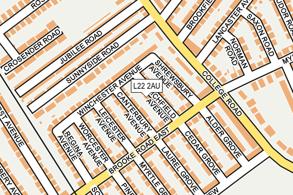 L22 2AU map - OS OpenMap – Local (Ordnance Survey)