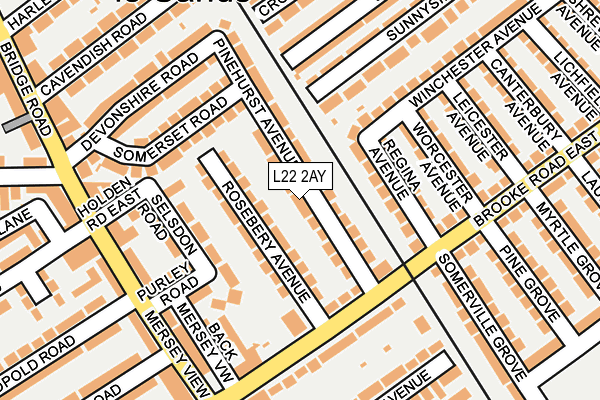 L22 2AY map - OS OpenMap – Local (Ordnance Survey)